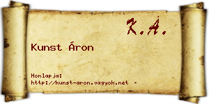 Kunst Áron névjegykártya